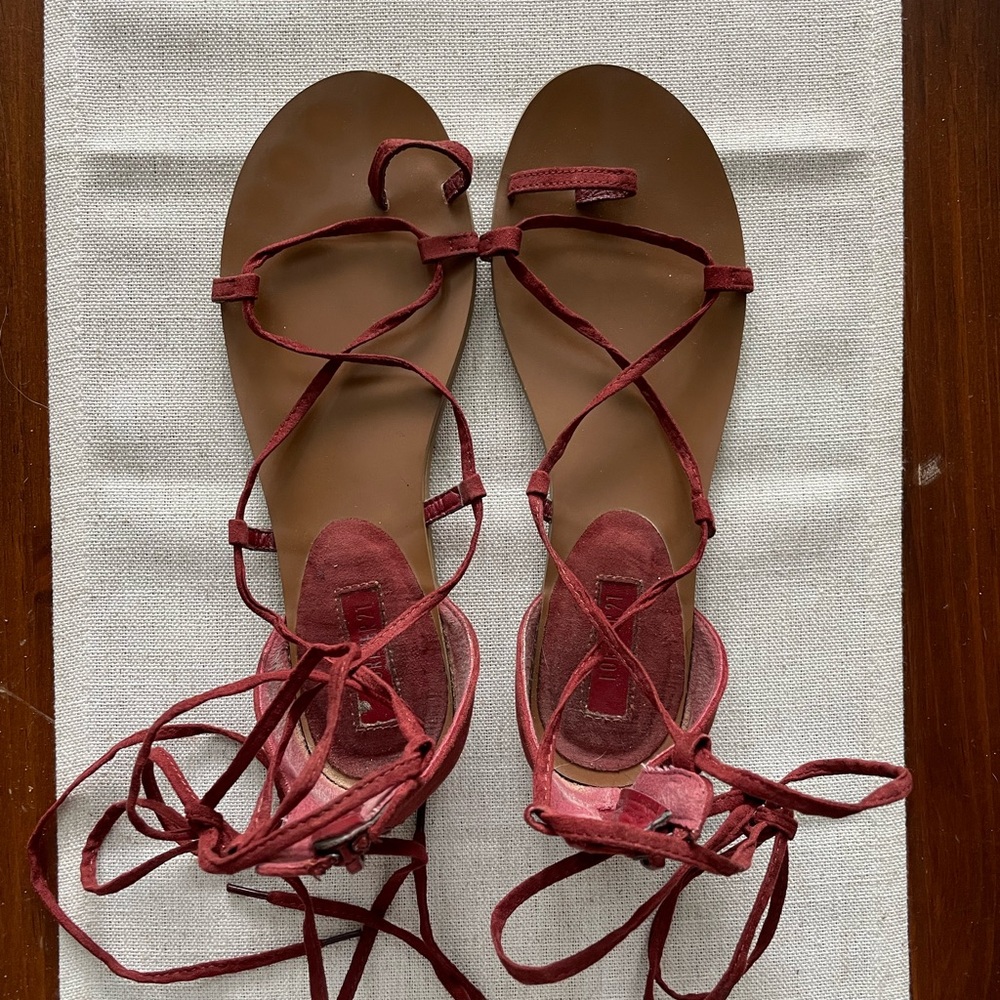 Forever 21 Red and Brown Gladiator Sandals